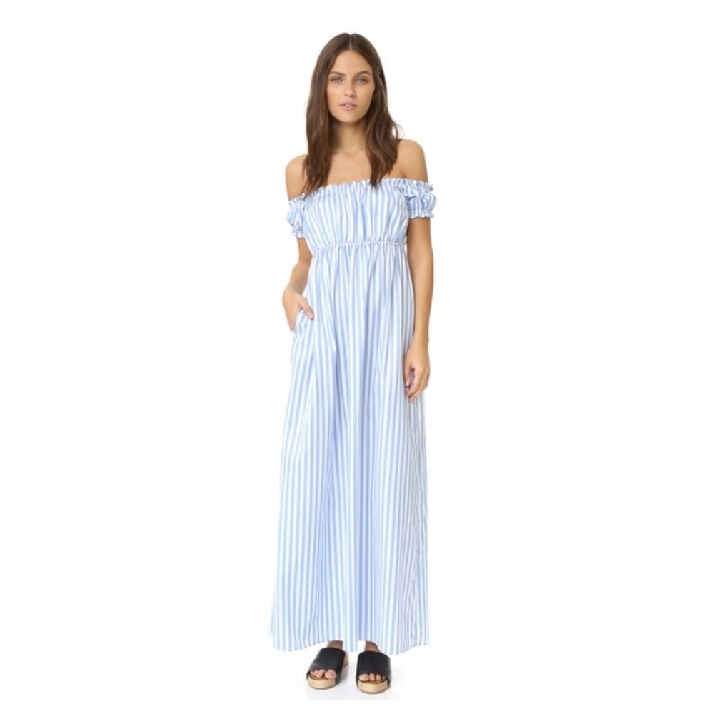 Petersyn Goldie Dress XS                                   Blue & white stripe